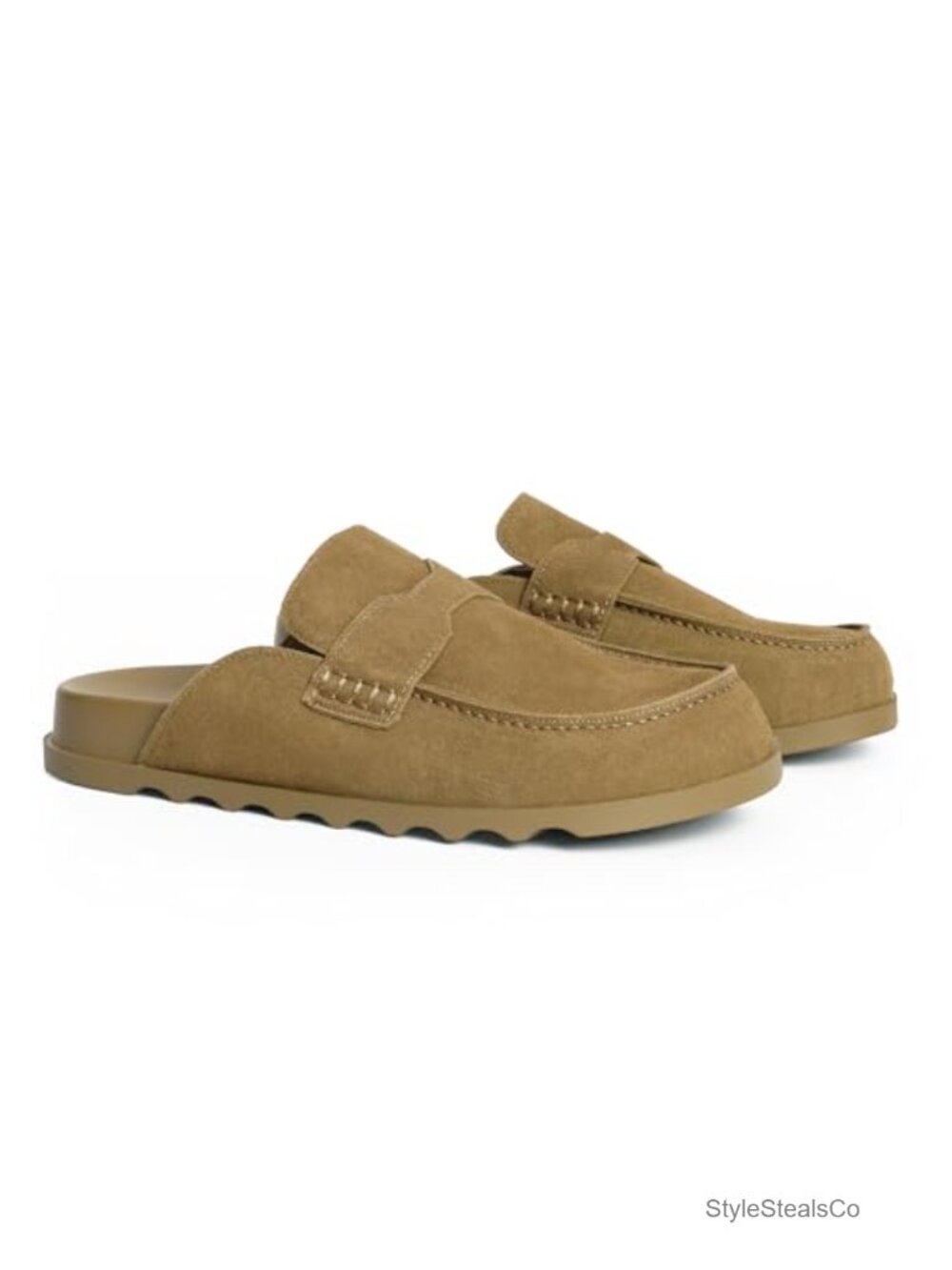 Women's Suede Mule Loafers Backless Slip On Flats Casual Comfort